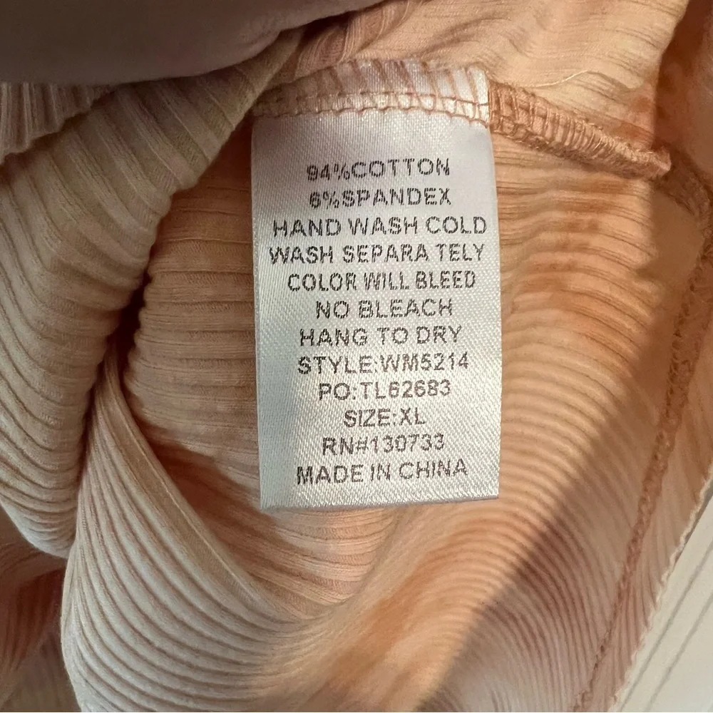 Umgee Boutique Women's Beige Tie Dyed Ribbed Henley Midi Dress NWT XL 1X #2333-4
